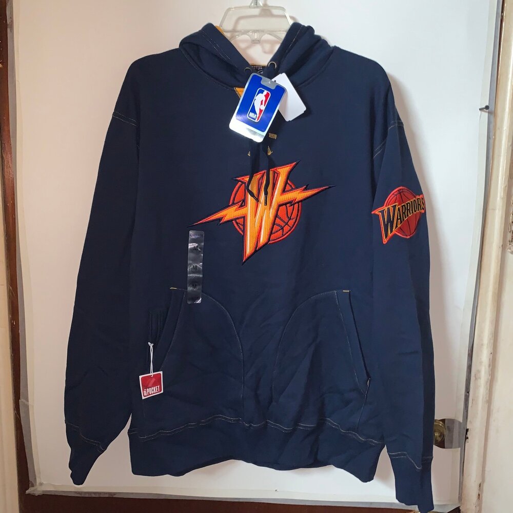 Rare NBA Warriors Exclusive Collection Team Logo Victory Pullover Hoodie M Navy